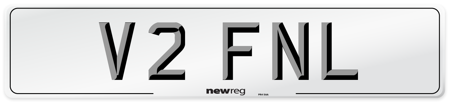 V2 FNL Number Plate from New Reg